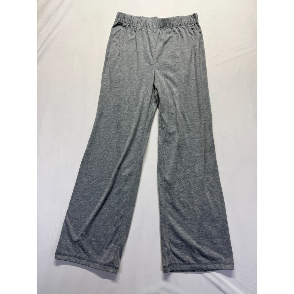 Eddie Bauer Yoga Pants Kids Large (14/16) Heather Gray Elastic Waist Wide Leg